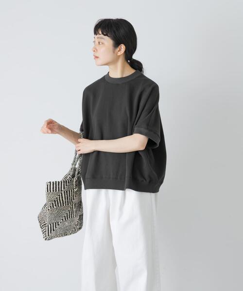 かぐれ(カグレ)の「ワイド裏毛プルオーバー(Tシャツ/カットソー・レディース・オートミール/チャコールグレー・FREE)」の4枚目の写真