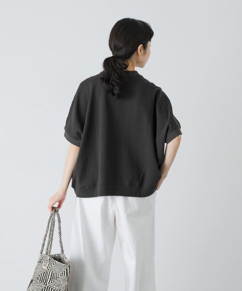 かぐれ(カグレ)の「ワイド裏毛プルオーバー(Tシャツ/カットソー・レディース・オートミール/チャコールグレー・FREE)」の6枚目の写真