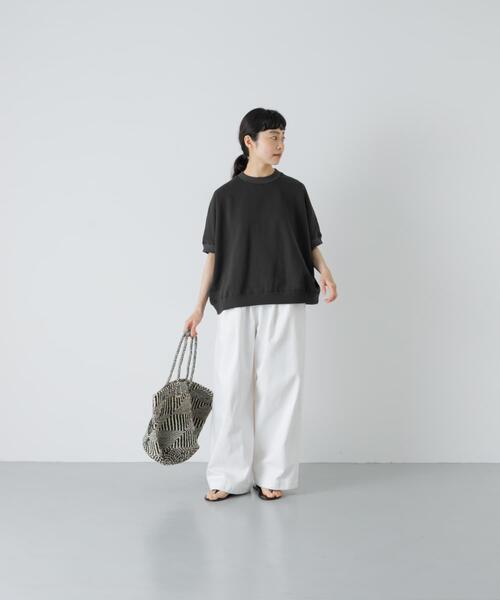 かぐれ(カグレ)の「ワイド裏毛プルオーバー(Tシャツ/カットソー・レディース・オートミール/チャコールグレー・FREE)」の7枚目の写真