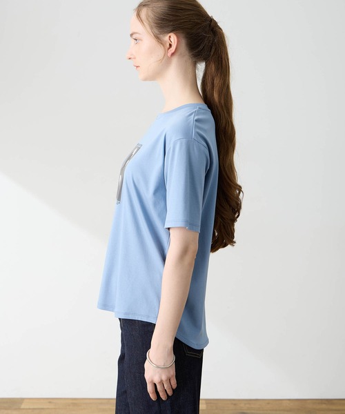 LE SOUK HOLIDAY(ルスークホリデー)の「フォトプリントTシャツ【接触冷感・吸水速乾】(Tシャツ/カットソー・レディース・オフホワイト/チャコールグレー/サックスブルー・M/L)」の6枚目の写真