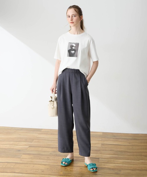 LE SOUK HOLIDAY(ルスークホリデー)の「フォトプリントTシャツ【接触冷感・吸水速乾】(Tシャツ/カットソー・レディース・オフホワイト/チャコールグレー/サックスブルー・M/L)」の12枚目の写真