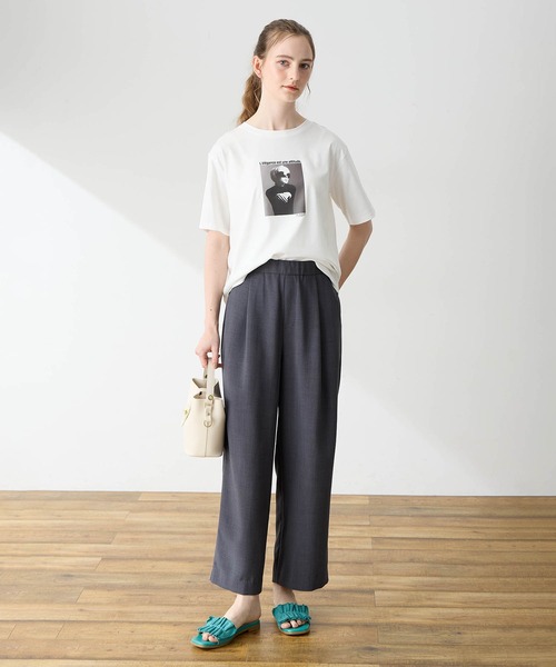 LE SOUK HOLIDAY(ルスークホリデー)の「フォトプリントTシャツ【接触冷感・吸水速乾】(Tシャツ/カットソー・レディース・オフホワイト/チャコールグレー/サックスブルー・M/L)」の13枚目の写真