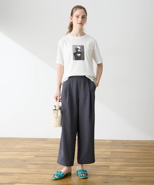 LE SOUK HOLIDAY(ルスークホリデー)の「フォトプリントTシャツ【接触冷感・吸水速乾】(Tシャツ/カットソー・レディース・オフホワイト/チャコールグレー/サックスブルー・M/L)」の14枚目の写真