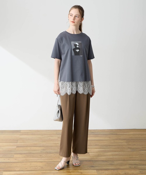 LE SOUK HOLIDAY(ルスークホリデー)の「フォトプリントTシャツ【接触冷感・吸水速乾】(Tシャツ/カットソー・レディース・オフホワイト/チャコールグレー/サックスブルー・M/L)」の15枚目の写真