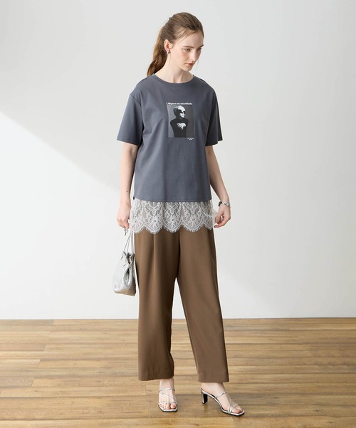 LE SOUK HOLIDAY(ルスークホリデー)の「フォトプリントTシャツ【接触冷感・吸水速乾】(Tシャツ/カットソー・レディース・オフホワイト/チャコールグレー/サックスブルー・M/L)」の16枚目の写真