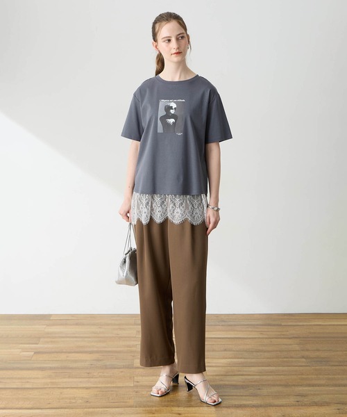 LE SOUK HOLIDAY(ルスークホリデー)の「フォトプリントTシャツ【接触冷感・吸水速乾】(Tシャツ/カットソー・レディース・オフホワイト/チャコールグレー/サックスブルー・M/L)」の17枚目の写真