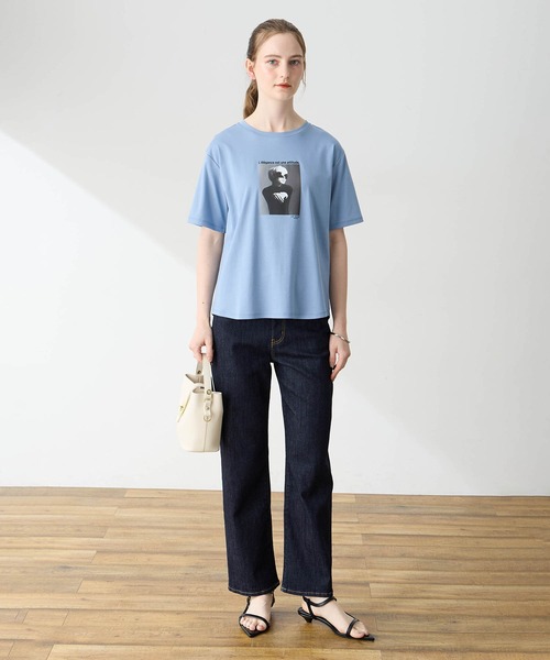 LE SOUK HOLIDAY(ルスークホリデー)の「フォトプリントTシャツ【接触冷感・吸水速乾】(Tシャツ/カットソー・レディース・オフホワイト/チャコールグレー/サックスブルー・M/L)」の18枚目の写真