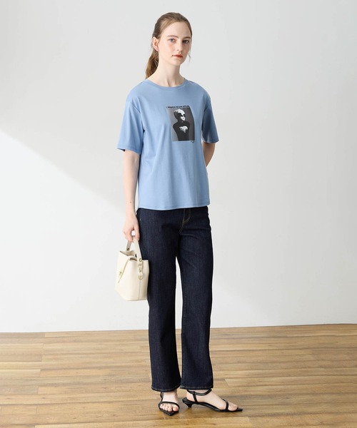 LE SOUK HOLIDAY(ルスークホリデー)の「フォトプリントTシャツ【接触冷感・吸水速乾】(Tシャツ/カットソー・レディース・オフホワイト/チャコールグレー/サックスブルー・M/L)」の19枚目の写真