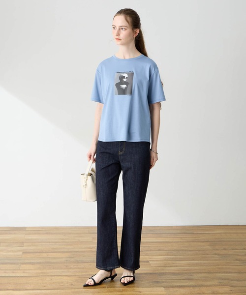 LE SOUK HOLIDAY(ルスークホリデー)の「フォトプリントTシャツ【接触冷感・吸水速乾】(Tシャツ/カットソー・レディース・オフホワイト/チャコールグレー/サックスブルー・M/L)」の20枚目の写真