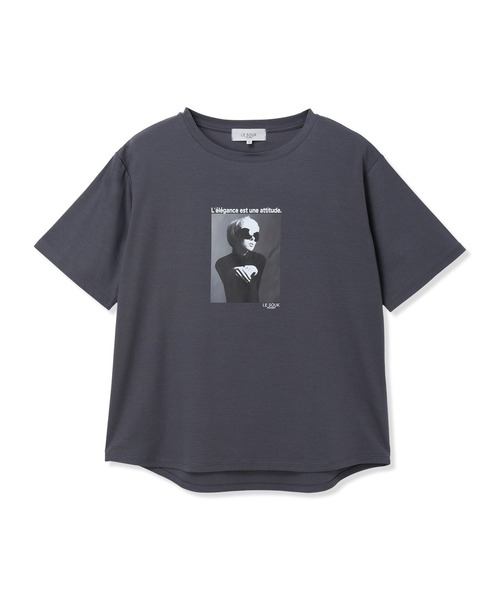 LE SOUK HOLIDAY(ルスークホリデー)の「フォトプリントTシャツ【接触冷感・吸水速乾】(Tシャツ/カットソー・レディース・オフホワイト/チャコールグレー/サックスブルー・M/L)」の22枚目の写真