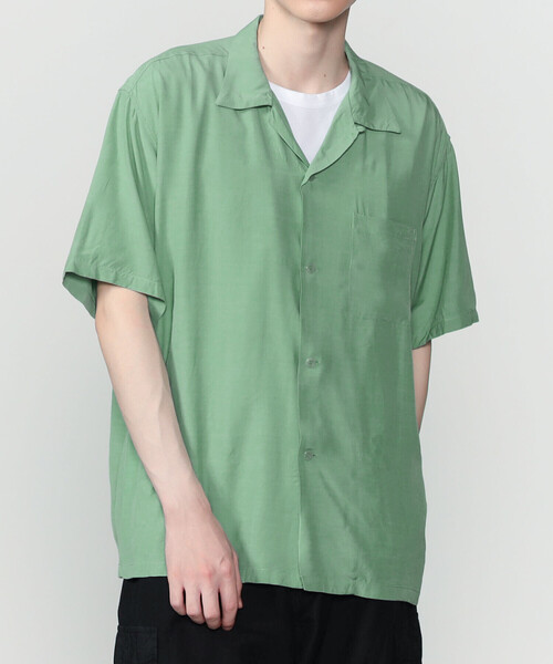 Bshop(ビショップ)の「STYLE EYES | 〈別注〉レーヨン ボウリングシャツ PLANE MEN(シャツ/ブラウス・メンズ・ブラック/オフホワイト/ピンク/マスタード/グリーン系その他・L/M)」の3枚目の写真