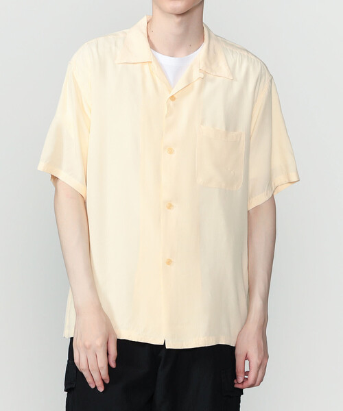 Bshop(ビショップ)の「STYLE EYES | 〈別注〉レーヨン ボウリングシャツ PLANE MEN(シャツ/ブラウス・メンズ・ブラック/オフホワイト/ピンク/マスタード/グリーン系その他・L/M)」の2枚目の写真