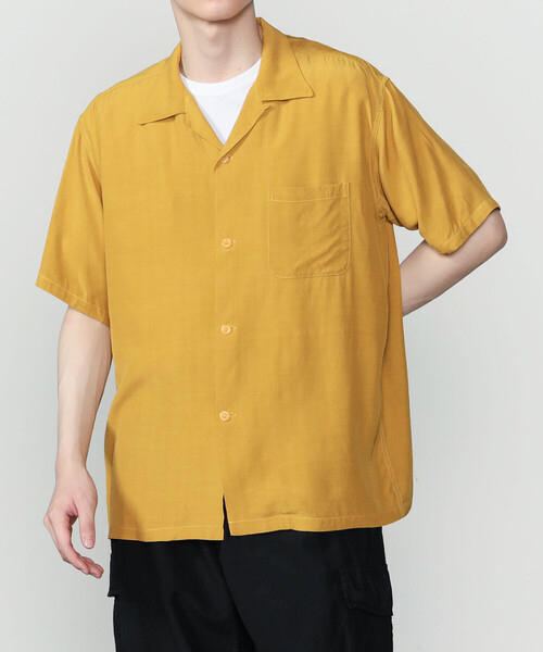 Bshop(ビショップ)の「STYLE EYES | 〈別注〉レーヨン ボウリングシャツ PLANE MEN(シャツ/ブラウス・メンズ・ブラック/オフホワイト/ピンク/マスタード/グリーン系その他・L/M)」の4枚目の写真