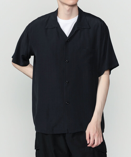 Bshop(ビショップ)の「STYLE EYES | 〈別注〉レーヨン ボウリングシャツ PLANE MEN(シャツ/ブラウス・メンズ・ブラック/オフホワイト/ピンク/マスタード/グリーン系その他・L/M)」の1枚目の写真