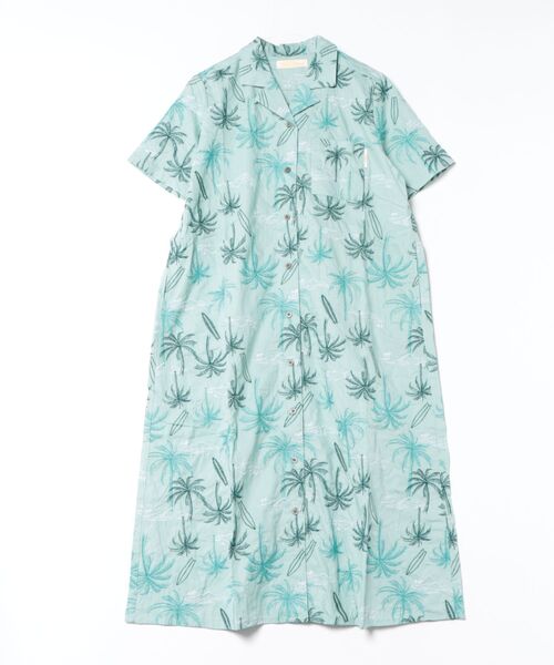 Kahiko(カヒコ)の「【Kahiko】SURF&Palms アイナロアシャツワンピース(シャツワンピース・レディース・ブルー/ベージュ/ブラック/ホワイト・FREE)」の4枚目の写真