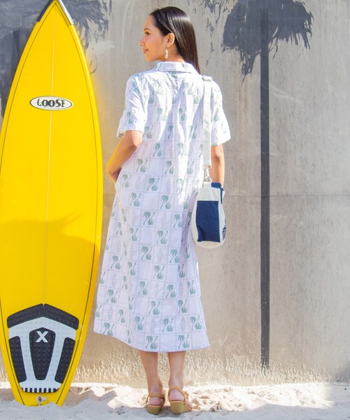 Kahiko(カヒコ)の「【Kahiko】SURF&Palms アイナロアシャツワンピース(シャツワンピース・レディース・ブルー/ベージュ/ブラック/ホワイト・FREE)」の9枚目の写真