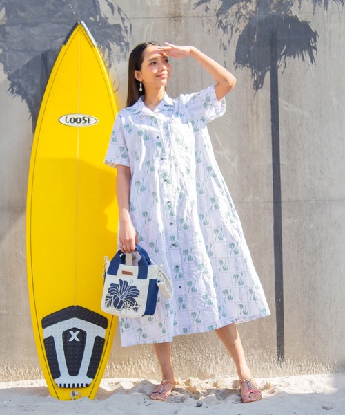 Kahiko(カヒコ)の「【Kahiko】SURF&Palms アイナロアシャツワンピース(シャツワンピース・レディース・ブルー/ベージュ/ブラック/ホワイト・FREE)」の10枚目の写真