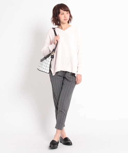 HusHusH（ハッシュアッシュ）の「ストライプテーパードパンツ（その他パンツ・レディース・ホワイト/グレー/ブルー・03/02）」の10枚目の写真