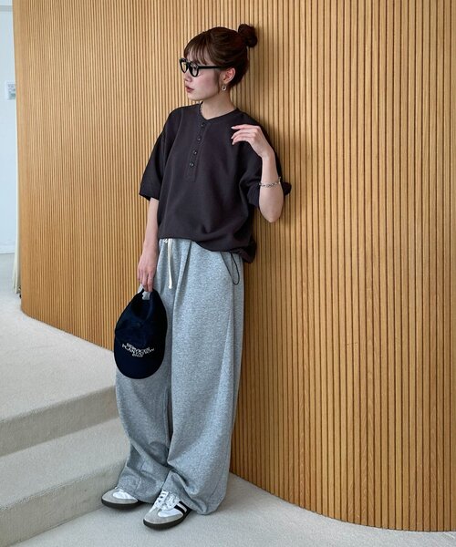 DISCOAT(ディスコート)の「【Enlude】ワッフルヘンリードロストTシャツ《ユニセックス》(Tシャツ/カットソー・レディース・ブルー/チャコールグレー/モカ・FREE)」の6枚目の写真