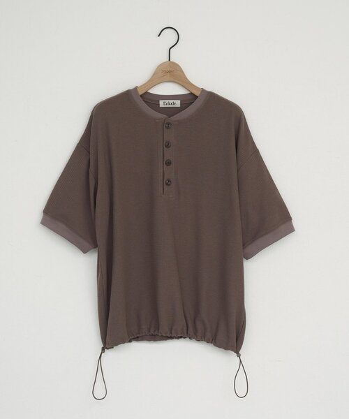 DISCOAT(ディスコート)の「【Enlude】ワッフルヘンリードロストTシャツ《ユニセックス》(Tシャツ/カットソー・レディース・ブルー/チャコールグレー/モカ・FREE)」の8枚目の写真
