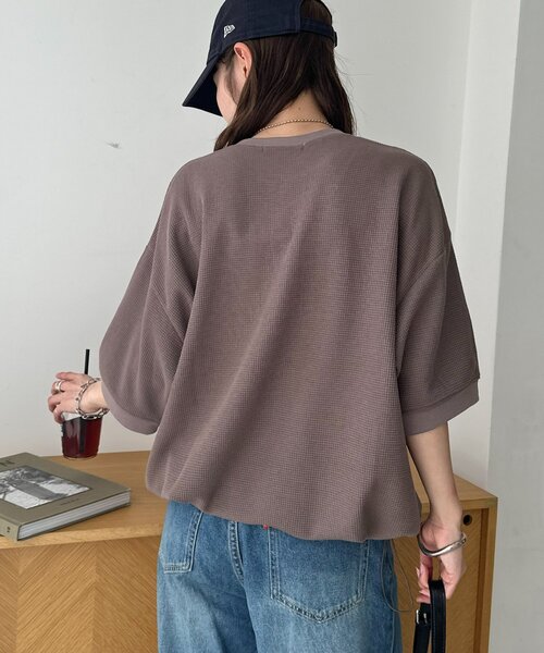 DISCOAT(ディスコート)の「【Enlude】ワッフルヘンリードロストTシャツ《ユニセックス》(Tシャツ/カットソー・レディース・ブルー/チャコールグレー/モカ・FREE)」の17枚目の写真
