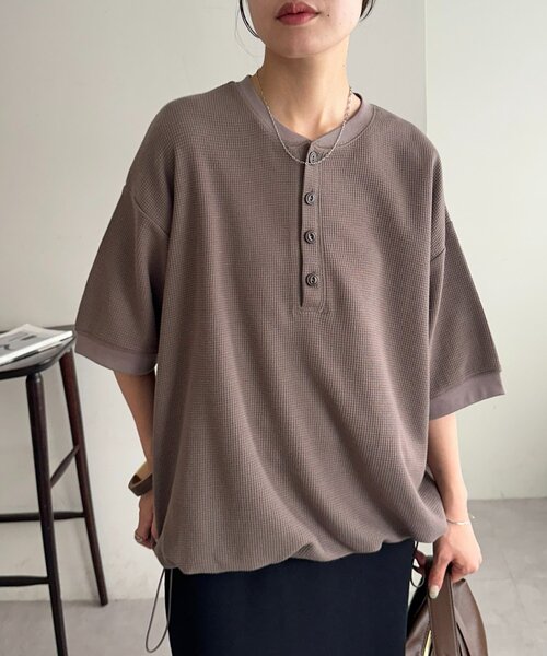 DISCOAT(ディスコート)の「【Enlude】ワッフルヘンリードロストTシャツ《ユニセックス》(Tシャツ/カットソー・レディース・ブルー/チャコールグレー/モカ・FREE)」の20枚目の写真