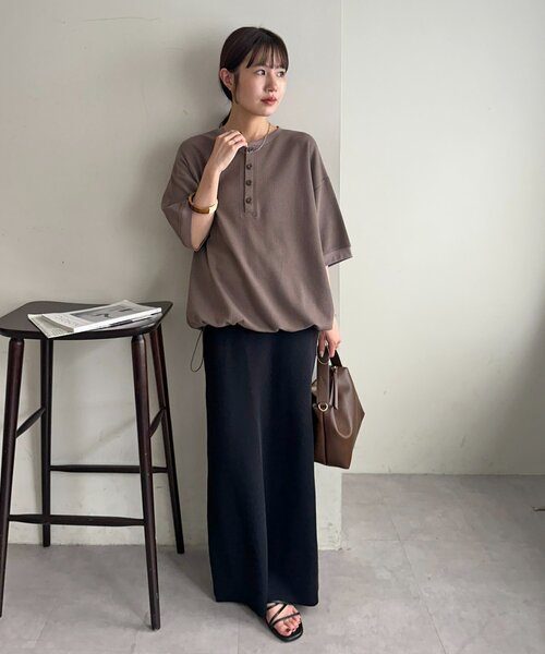 DISCOAT(ディスコート)の「【Enlude】ワッフルヘンリードロストTシャツ《ユニセックス》(Tシャツ/カットソー・レディース・ブルー/チャコールグレー/モカ・FREE)」の22枚目の写真