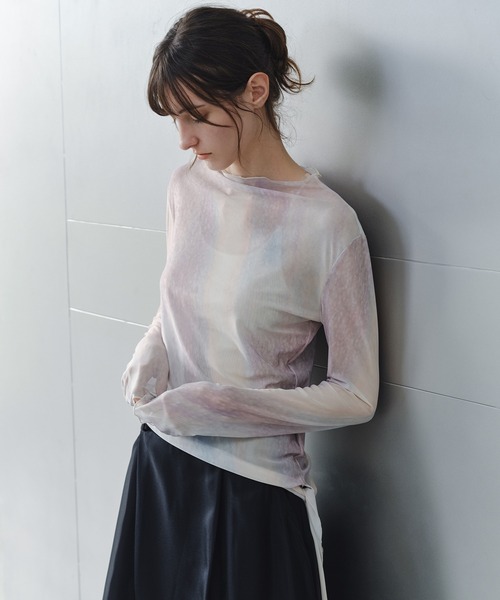 tageechita(タジチタ)の「【tageechita】ニュアンスグラデーション シアートップス(Tシャツ/カットソー・レディース・ブラウン系その他/ベージュ系その他・L/M/S)」の2枚目の写真