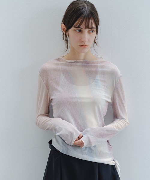 tageechita(タジチタ)の「【tageechita】ニュアンスグラデーション シアートップス(Tシャツ/カットソー・レディース・ブラウン系その他/ベージュ系その他・L/M/S)」の14枚目の写真