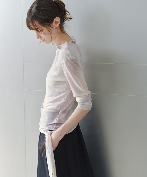 tageechita(タジチタ)の「【tageechita】ニュアンスグラデーション シアートップス(Tシャツ/カットソー・レディース・ブラウン系その他/ベージュ系その他・L/M/S)」の15枚目の写真