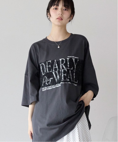 pocket(ポケット)の「レースドッキングロゴプリントTシャツ(Tシャツ/カットソー・レディース・ホワイト×ブラック/チャコールグレー×ブラック・FREE)」の17枚目の写真