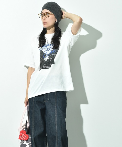 INTERPLANET(インタープラネット)の「フォトプリントカラーロゴT(Tシャツ/カットソー・レディース・チャコールグレー/オフホワイト・FREE)」の6枚目の写真
