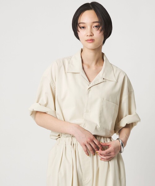 CITEN(シテン)の「<CITEN>サラサラックスオープンカラーシャツ ―吸水速乾・防シワ・ストレッチ―(シャツ/ブラウス・メンズ・グレー系/ブラック/ナチュラル・L/M)」の3枚目の写真