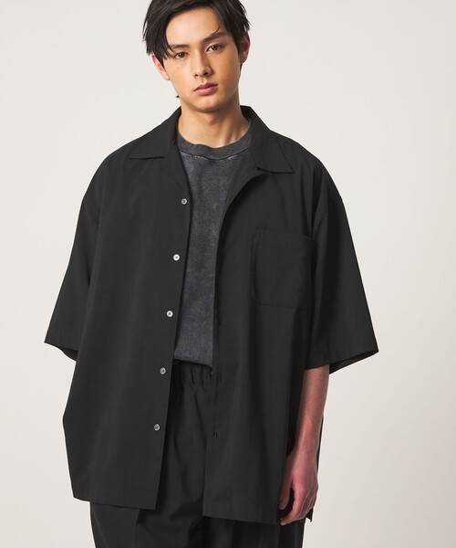 CITEN(シテン)の「<CITEN>サラサラックスオープンカラーシャツ ―吸水速乾・防シワ・ストレッチ―(シャツ/ブラウス・メンズ・グレー系/ブラック/ナチュラル・L/M)」の1枚目の写真