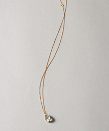 ダブルホールダイヤクリップチェーンネックレス0.08ct K18（ネックレス