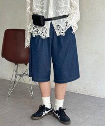 【セットアップ可】冷感カットデニムショーツ