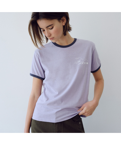 URAGO（ユラーゴ）の「Sommeil ringer t-shirt（Tシャツ/カットソー・レディース・ブルー/パープル/オートミール・FREE）」の3枚目の写真