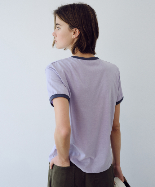 URAGO（ユラーゴ）の「Sommeil ringer t-shirt（Tシャツ/カットソー・レディース・ブルー/パープル/オートミール・FREE）」の4枚目の写真
