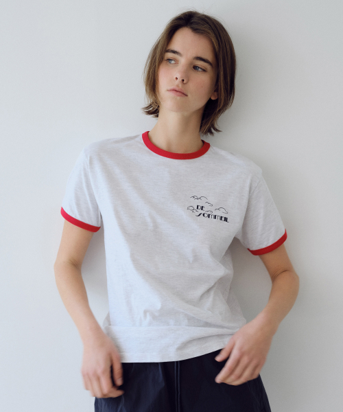 URAGO（ユラーゴ）の「Sommeil ringer t-shirt（Tシャツ/カットソー・レディース・ブルー/パープル/オートミール・FREE）」の5枚目の写真