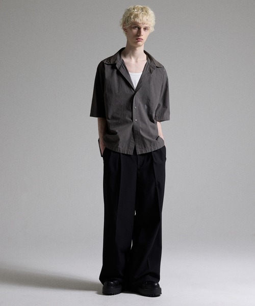 GRANCY（グランシー）の「【GRANCY】Dirty Short-sleeved Shirt / ダーティ半袖シャツ（シャツ/ブラウス・メンズ・ブラック/ホワイト・S/M/L）」の6枚目の写真