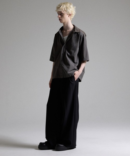 GRANCY（グランシー）の「【GRANCY】Dirty Short-sleeved Shirt / ダーティ半袖シャツ（シャツ/ブラウス・メンズ・ブラック/ホワイト・S/M/L）」の10枚目の写真