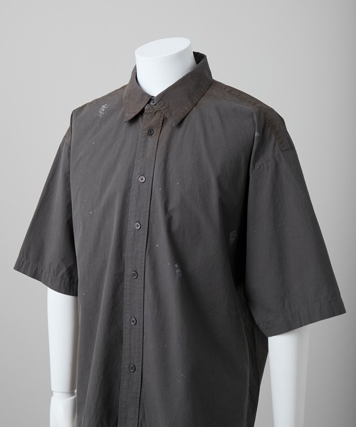 GRANCY（グランシー）の「【GRANCY】Dirty Short-sleeved Shirt / ダーティ半袖シャツ（シャツ/ブラウス・メンズ・ブラック/ホワイト・S/M/L）」の15枚目の写真