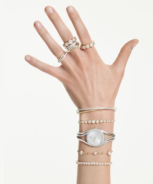 SWAROVSKI(スワロフスキー)の「【公式】【スワロフスキー】Matrix Vittore バンドリング, ラウンドカット, ホワイト, ゴールドトーン・プレーティング(リング・レディース・ゴールド系・50/48/55/52)」の7枚目の写真