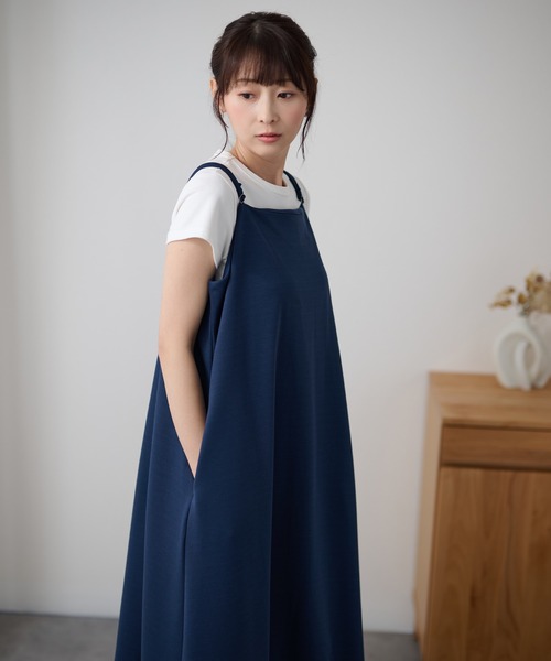 DAYRA(デイラ)の「ダブル ストラップ バックスリット キャミソール ワンピース(ワンピース・レディース・ブラック/ダークグレー/ネイビー・FREE)」の18枚目の写真