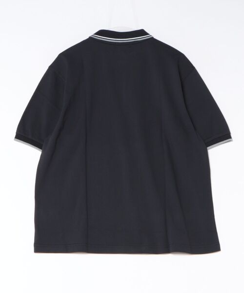 TAKA-Q(タカキュー)の「ポロシャツ 半袖 メンズ 綿混 鹿の子 リブ ライン(ポロシャツ・メンズ・ブラック/ネイビー/ブラウン/ホワイト・MEDIUM/LARGE/X-LARGE)」の5枚目の写真