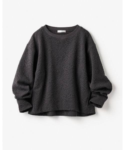 DoCLASSE（ ドゥクラッセ）の「フラワージャカード・クルーネックトップス（Tシャツ/カットソー・レディース・ダークネイビー/チャコール/オフホワイト・S/M/L/LL/3L）」の12枚目の写真