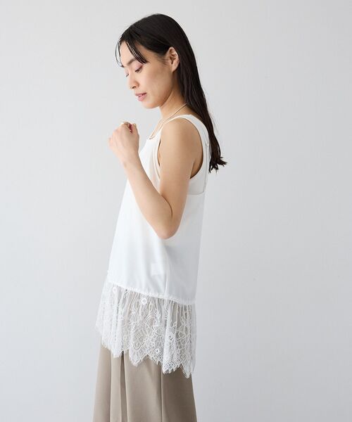 CRAFT STANDARD BOUTIQUE(クラフトスタンダードブティック)の「レイヤードレースロングキャミ(キャミソール・レディース・ホワイト/ブラック・FREE)」の7枚目の写真