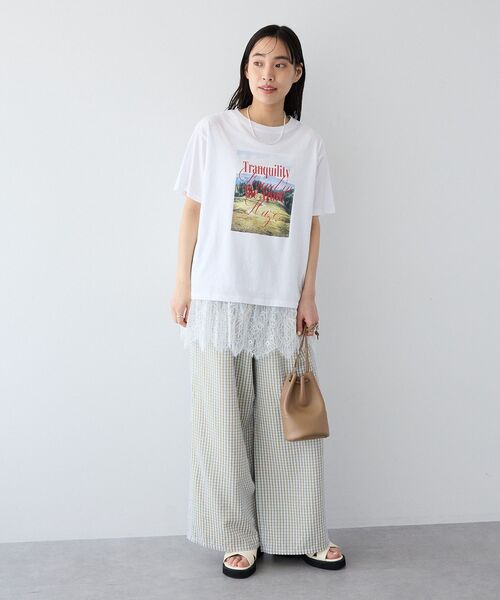 CRAFT STANDARD BOUTIQUE(クラフトスタンダードブティック)の「レイヤードレースロングキャミ(キャミソール・レディース・ホワイト/ブラック・FREE)」の13枚目の写真