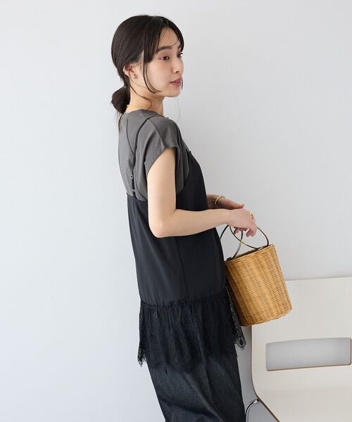 CRAFT STANDARD BOUTIQUE(クラフトスタンダードブティック)の「レイヤードレースロングキャミ(キャミソール・レディース・ホワイト/ブラック・FREE)」の16枚目の写真