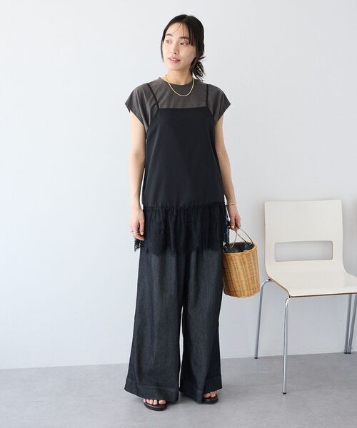 CRAFT STANDARD BOUTIQUE(クラフトスタンダードブティック)の「レイヤードレースロングキャミ(キャミソール・レディース・ホワイト/ブラック・FREE)」の19枚目の写真